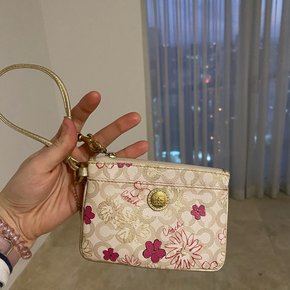 Coach Floral Wristlet